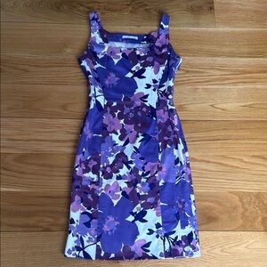 VICTORVICTOTIA Floral Purple Dress, 0